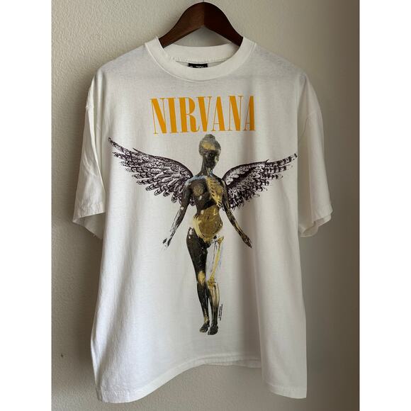 Nirvana In Utero White Vintage Reprint Single Stitch T-shirt Giant Tag - Picture 1 of 7
